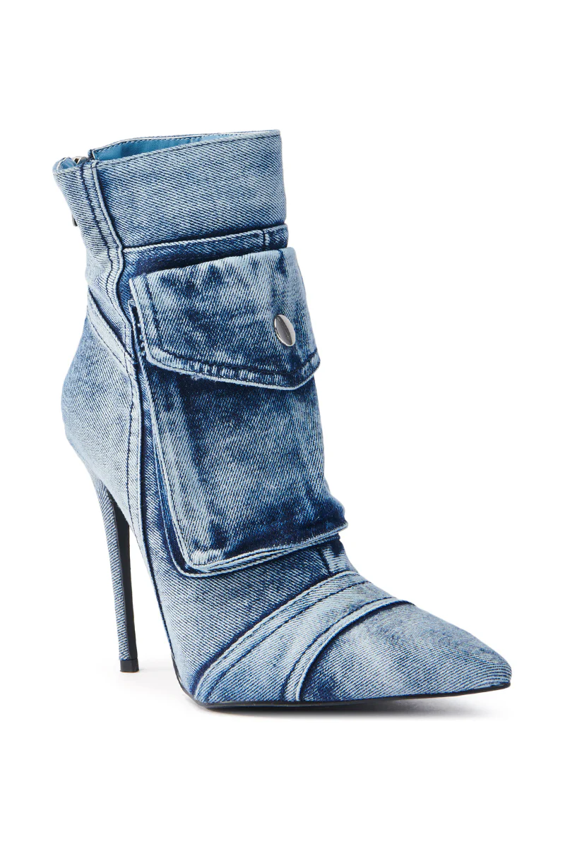 AZALEA WANG MYNAH DENIM STILETTO BOOTIE - Image 4