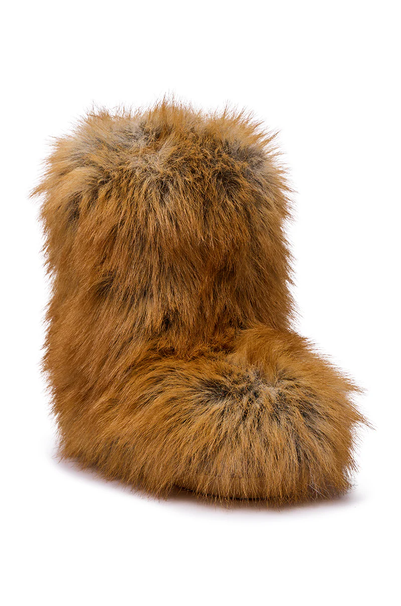 AZALEA WANG NADIANNA TAN FLAT FUR BOOTIE - Image 3