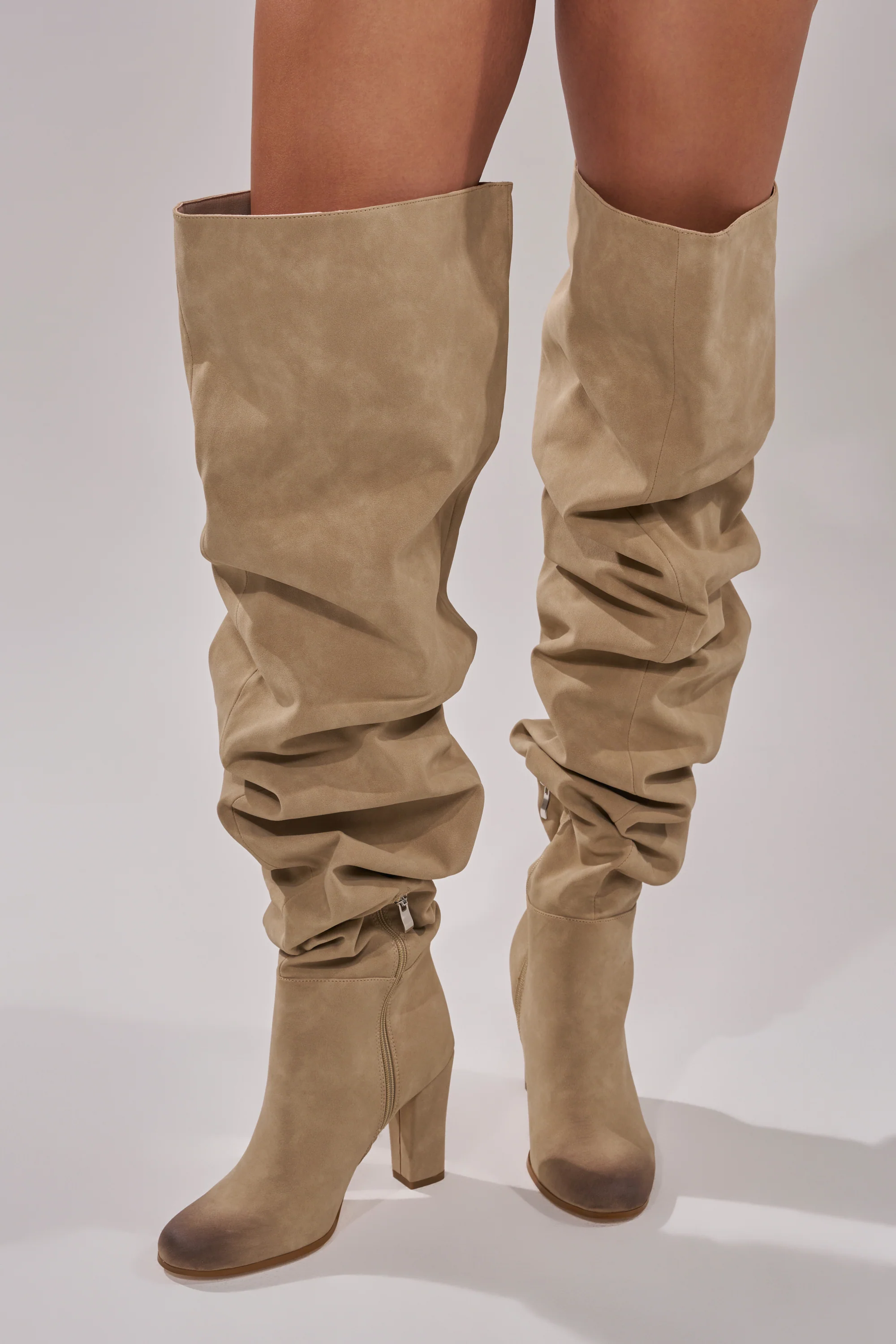 AZALEA WANG NANETTE TAUPE SLOUCHY BOOT - Image 2