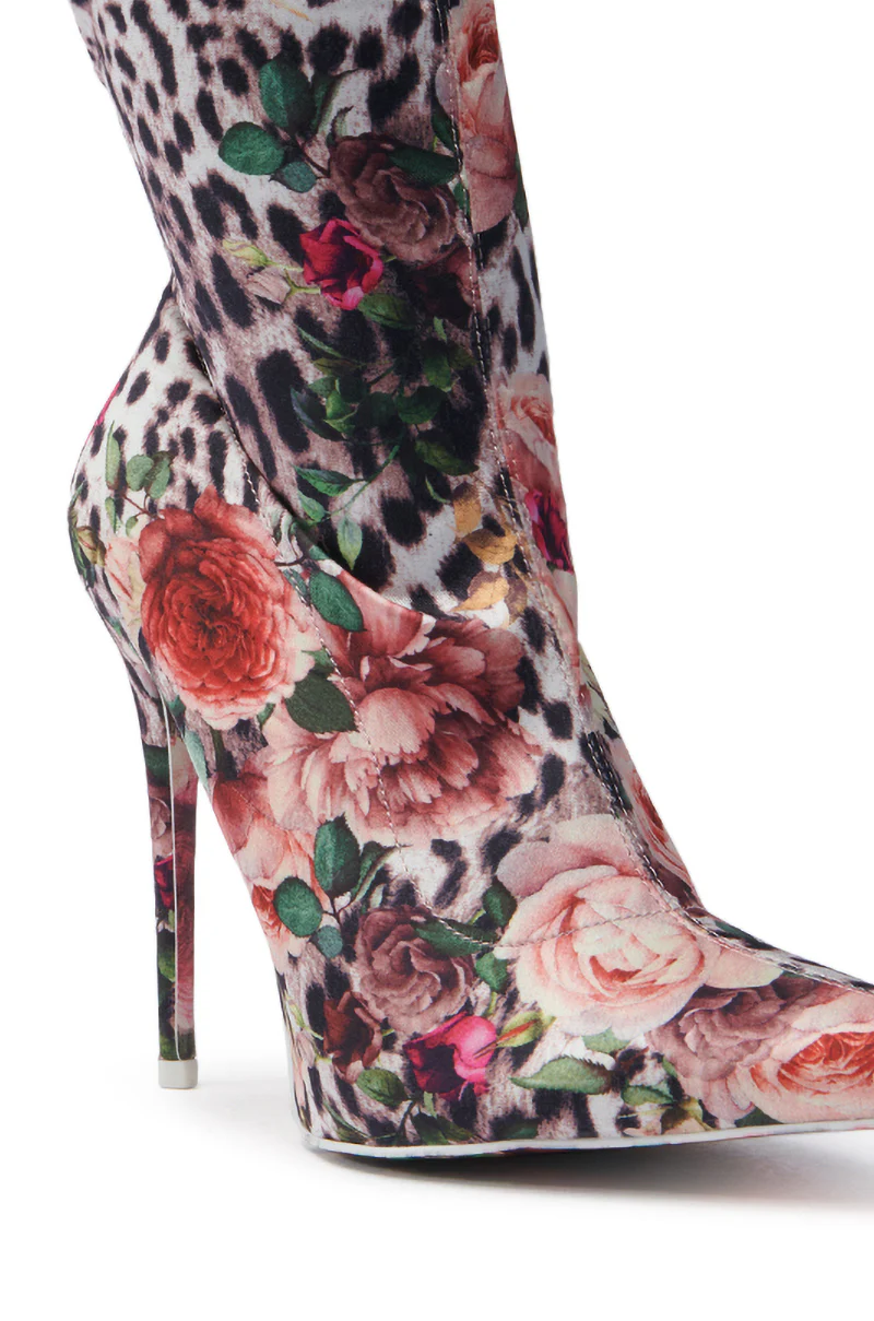 AZALEA WANG NARCISSUS MULTI FLORAL AND LEOPARD BOOTIE - Image 6