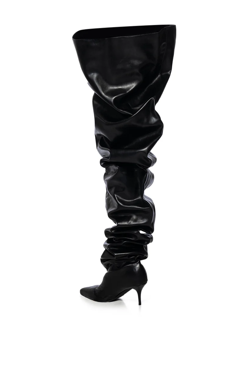 AZALEA WANG NEMY BLACK PU STILETTO BOOT - Image 5