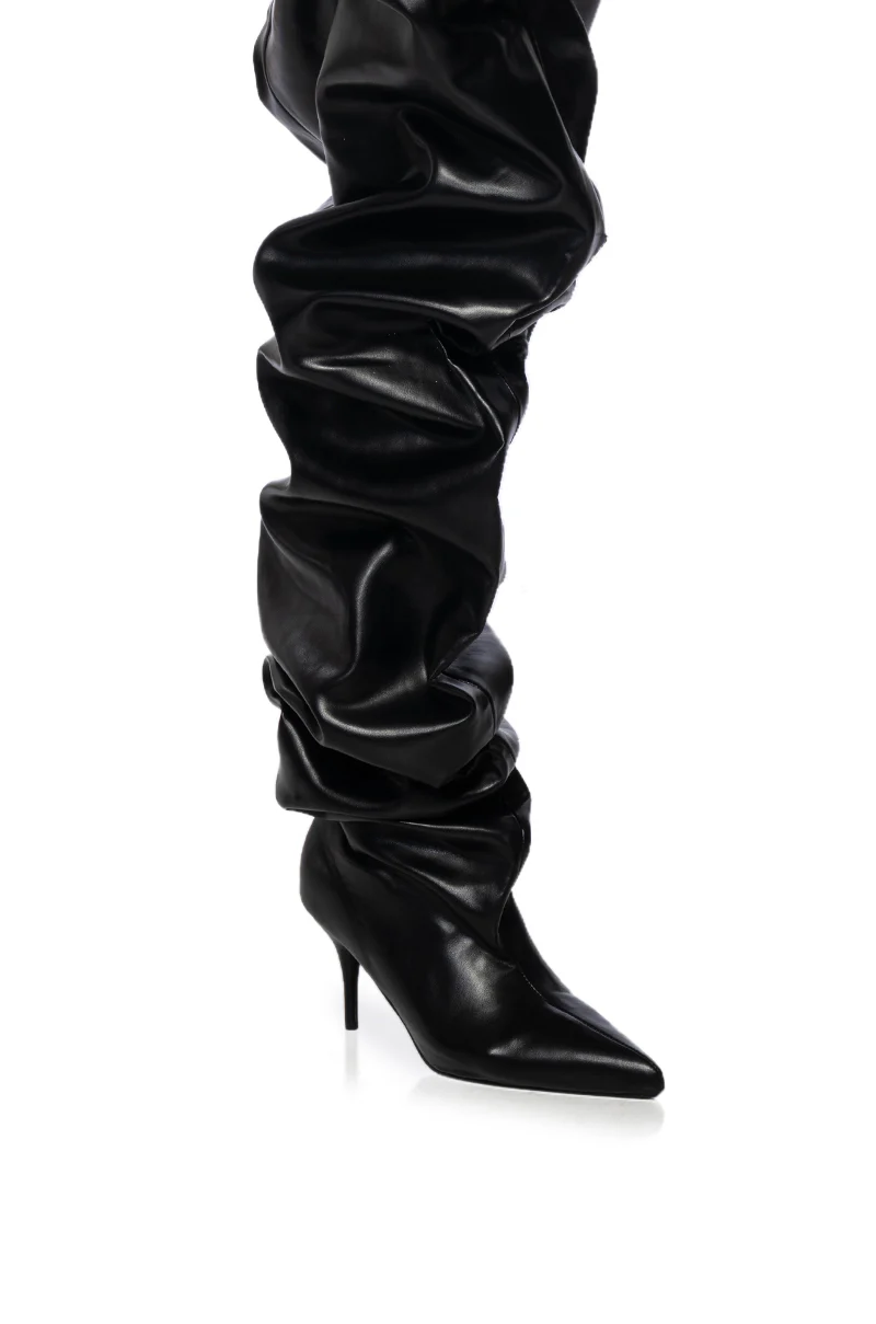 AZALEA WANG NEMY BLACK PU STILETTO BOOT - Image 6