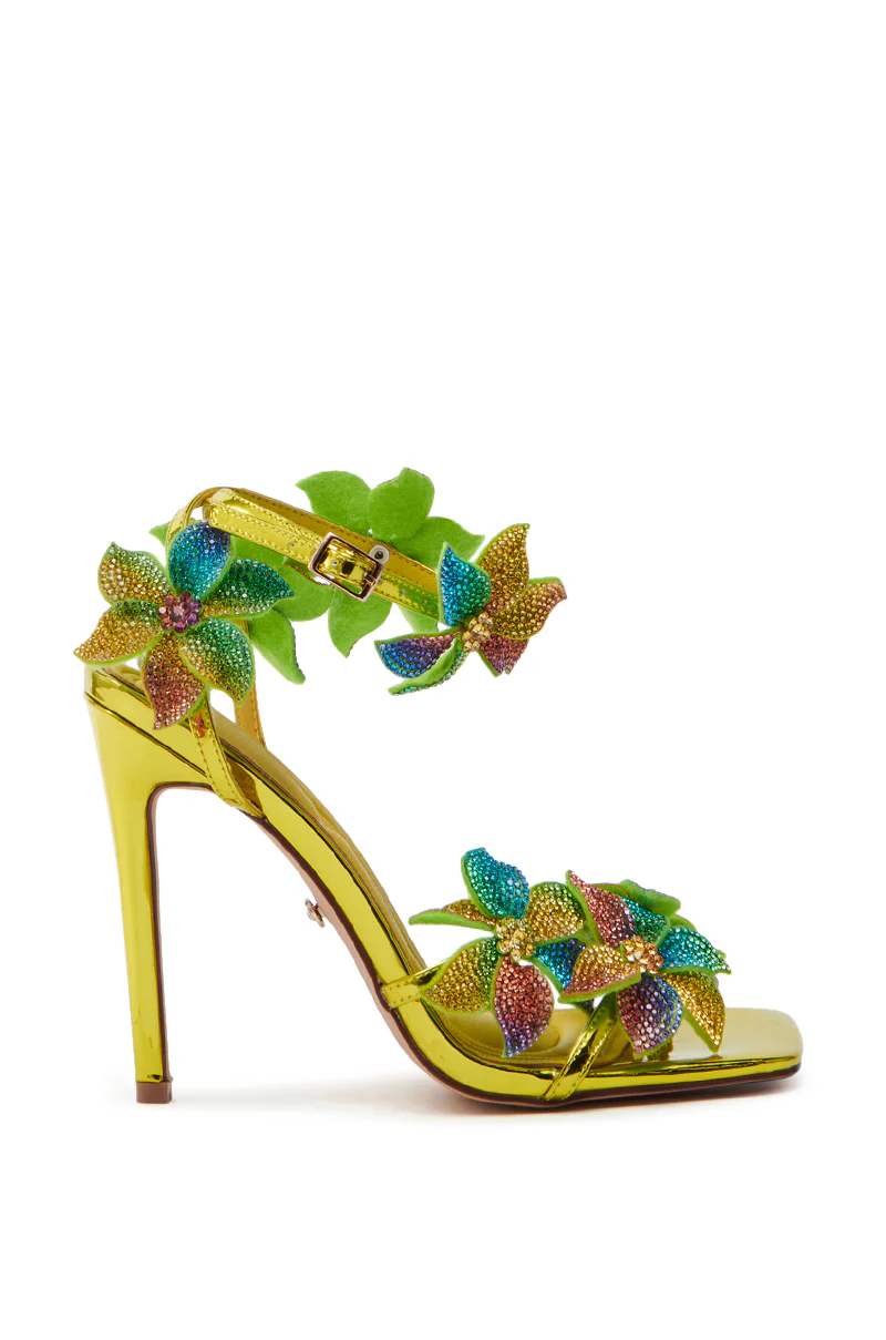 AZALEA WANG NERIYA MULTI RHINESTONE FLOWER STILETTO SANDAL - Image 5