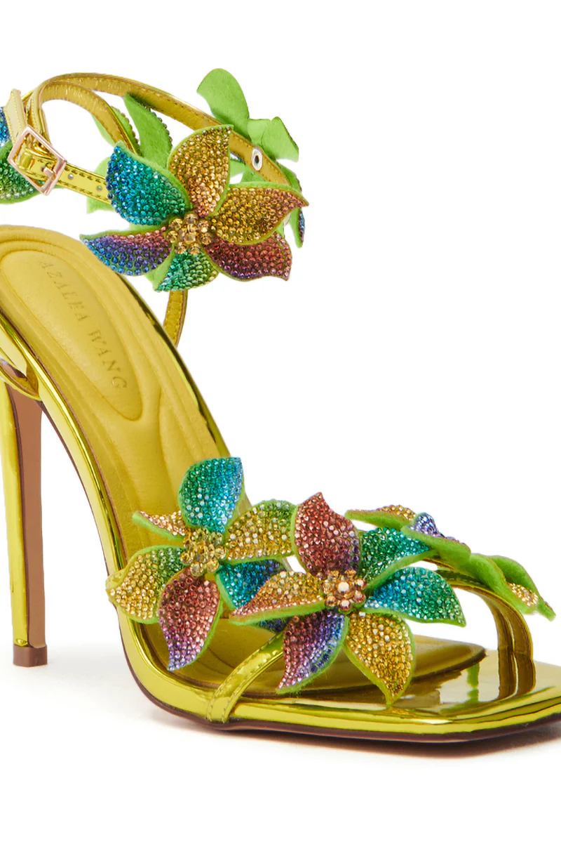 AZALEA WANG NERIYA MULTI RHINESTONE FLOWER STILETTO SANDAL - Image 8