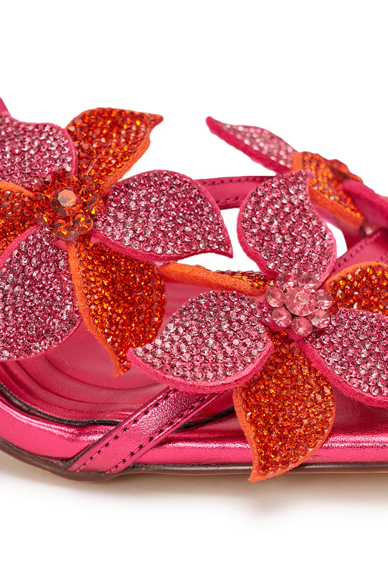 AZALEA WANG NERIYA PINK RHINESTONE FLOWER STILETTO SANDAL - Image 7