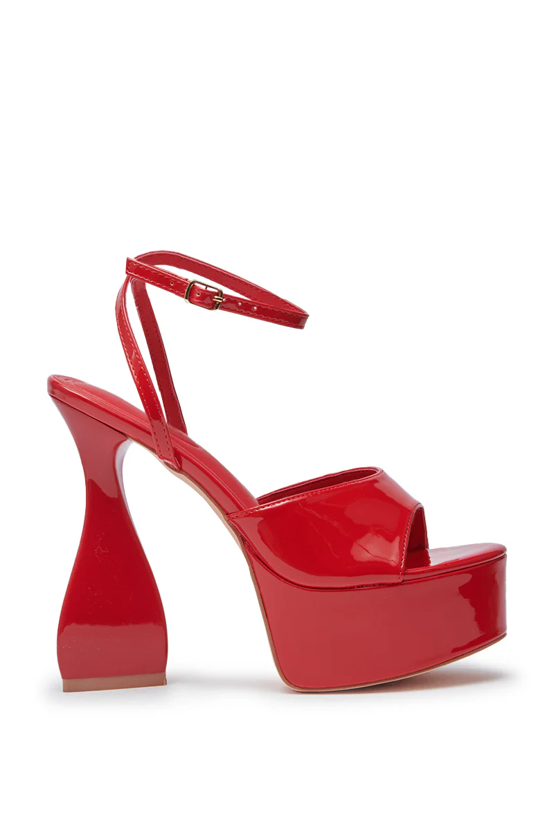 AZALEA WANG NEWTON RED CHUNKY PLATFORM SANDAL - Image 5