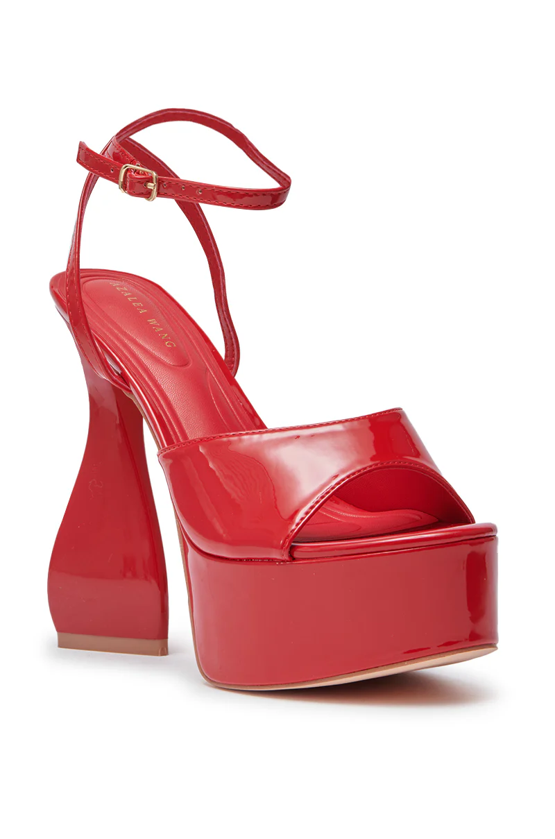 AZALEA WANG NEWTON RED CHUNKY PLATFORM SANDAL - Image 6