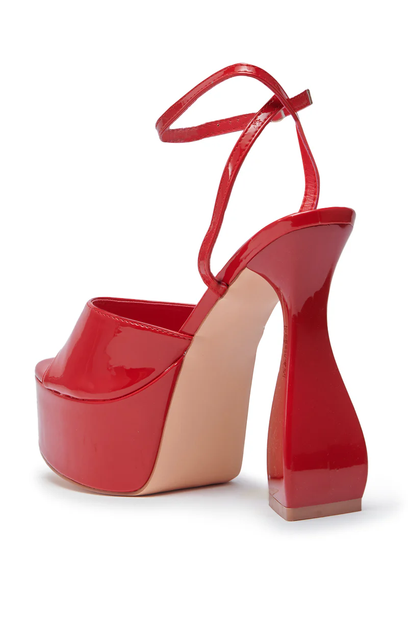 AZALEA WANG NEWTON RED CHUNKY PLATFORM SANDAL - Image 7
