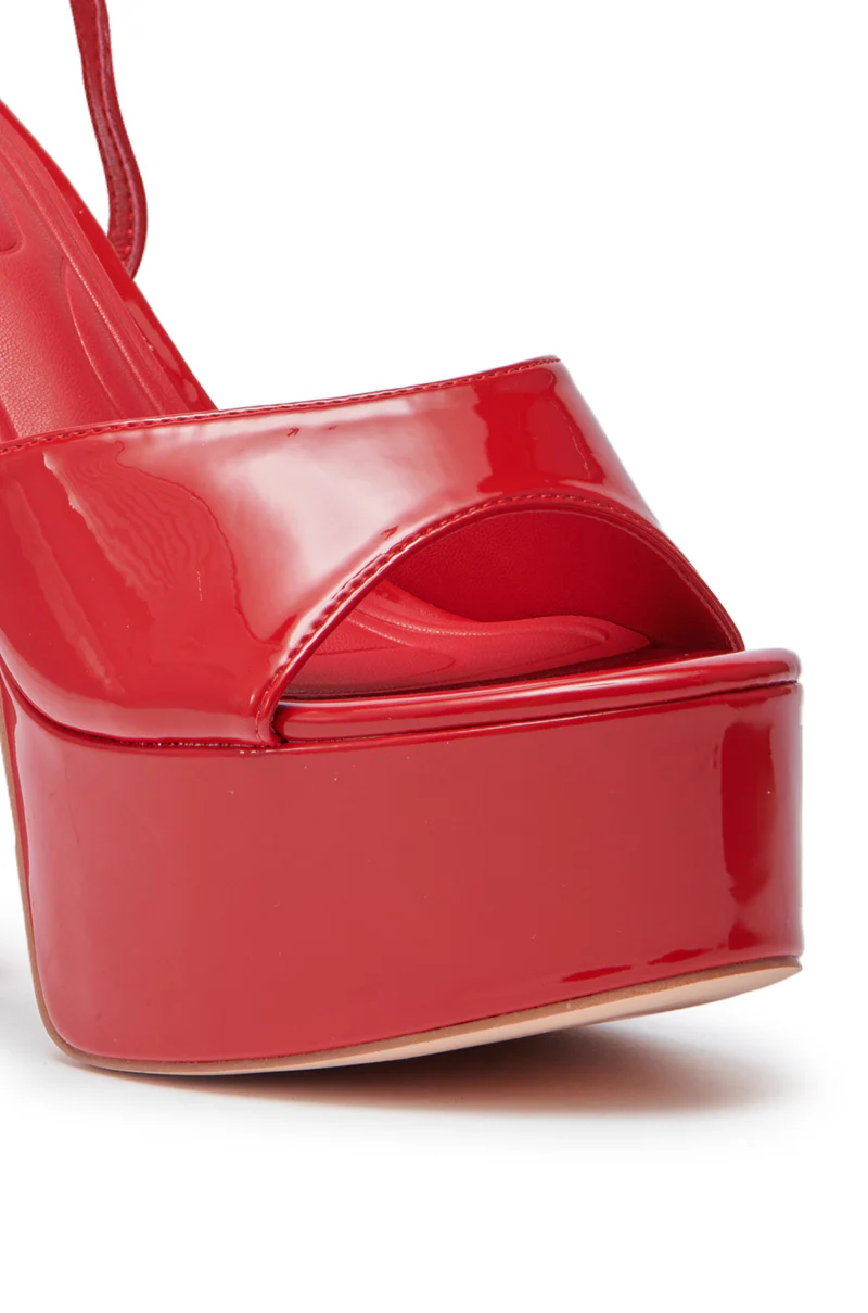 AZALEA WANG NEWTON RED CHUNKY PLATFORM SANDAL - Image 8