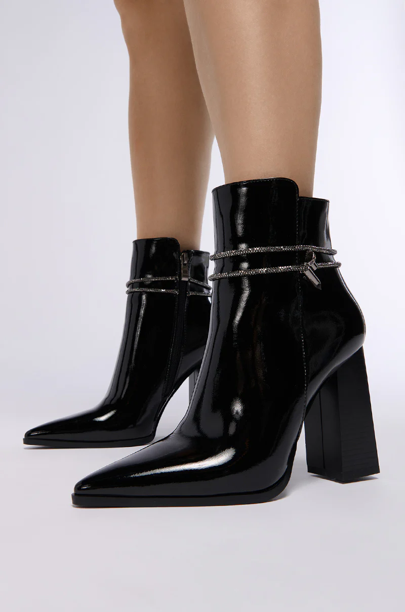 AZALEA WANG NIGHTLY BLACK PATENT BOOTIE - Image 4
