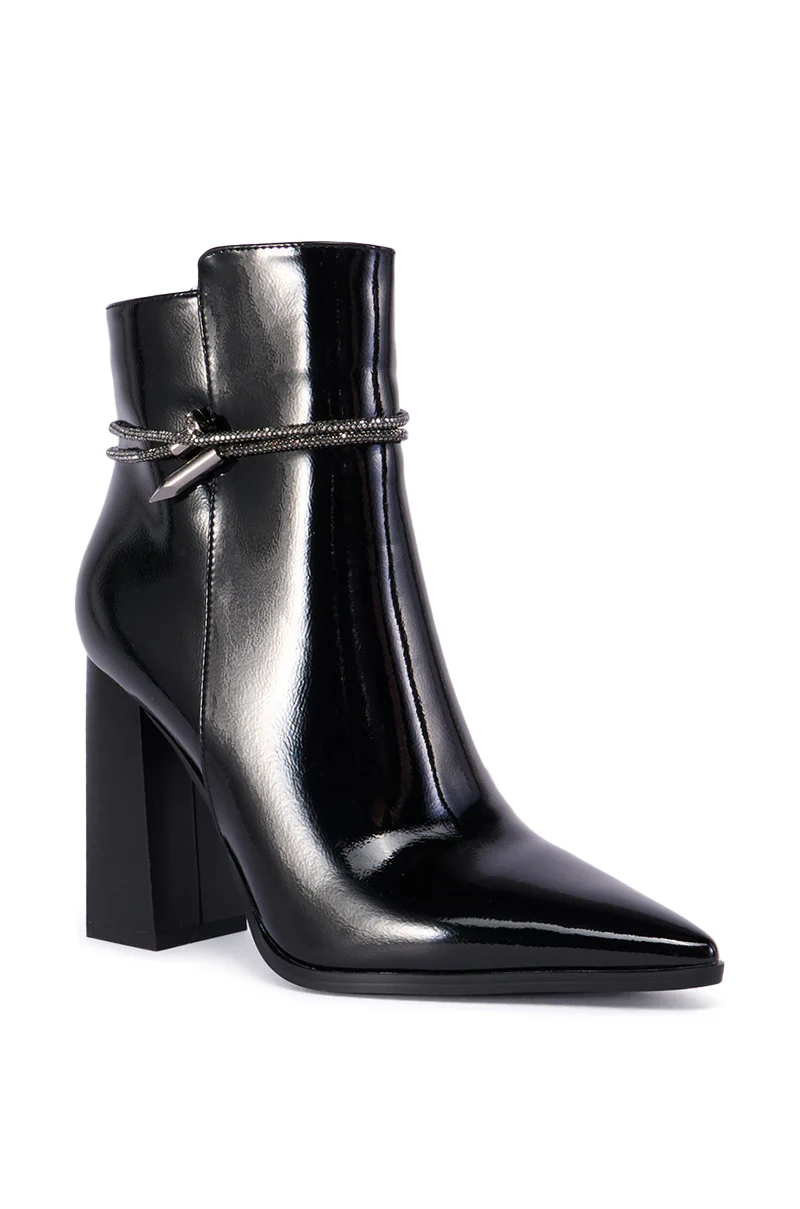 AZALEA WANG NIGHTLY BLACK PATENT BOOTIE - Image 5