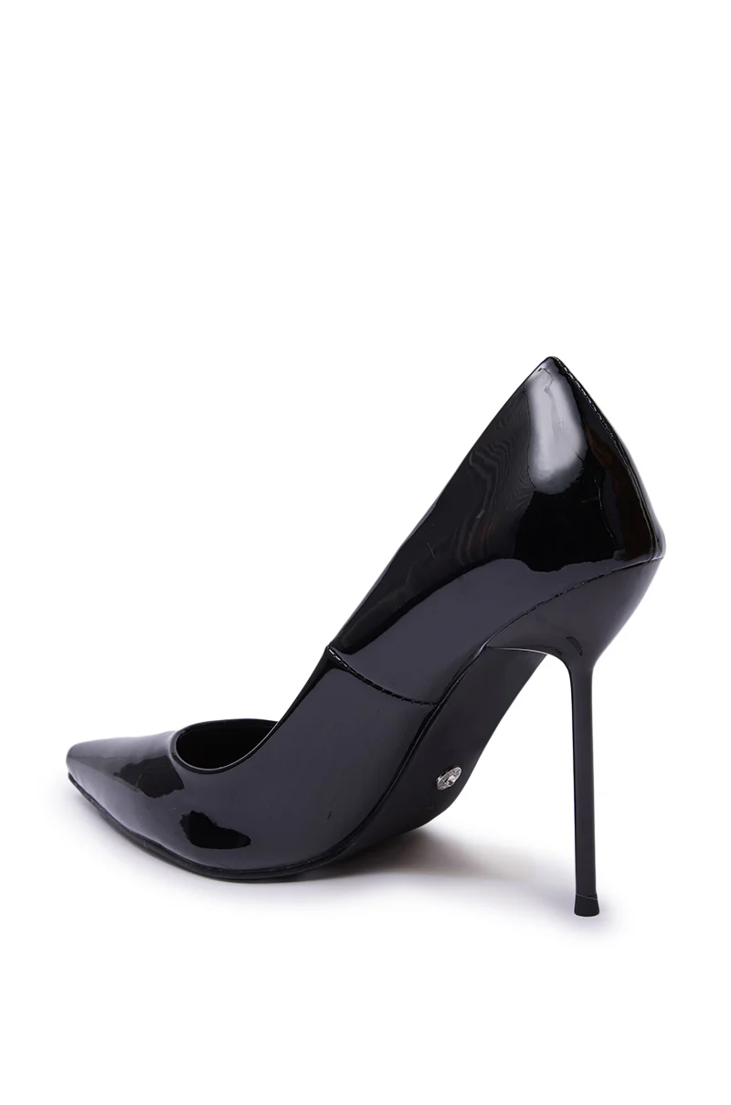 AZALEA WANG NIKOMEDES BLACK PATENT STILETTO PUMP - Image 11