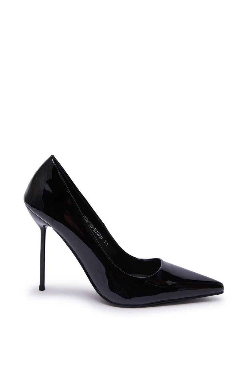 AZALEA WANG NIKOMEDES BLACK PATENT STILETTO PUMP - Image 9