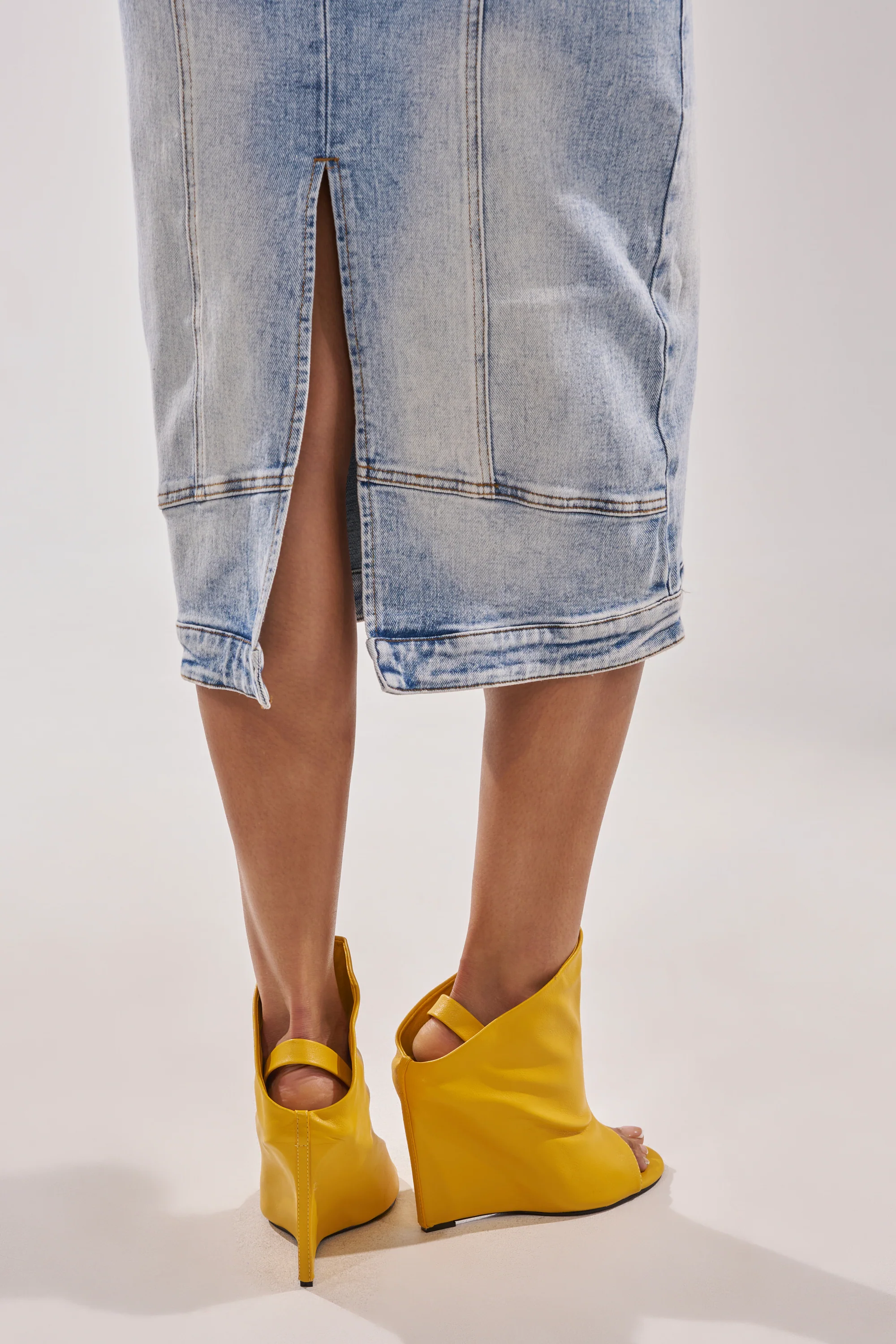 AZALEA WANG NOVIS YELLOW WEDGE BOOTIE - Image 3
