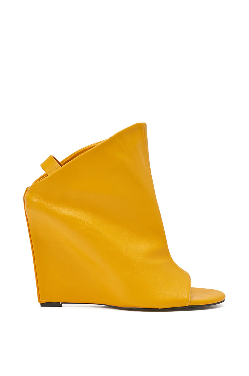 AZALEA WANG NOVIS YELLOW WEDGE BOOTIE - Image 4