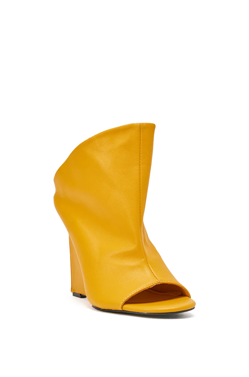 AZALEA WANG NOVIS YELLOW WEDGE BOOTIE - Image 5