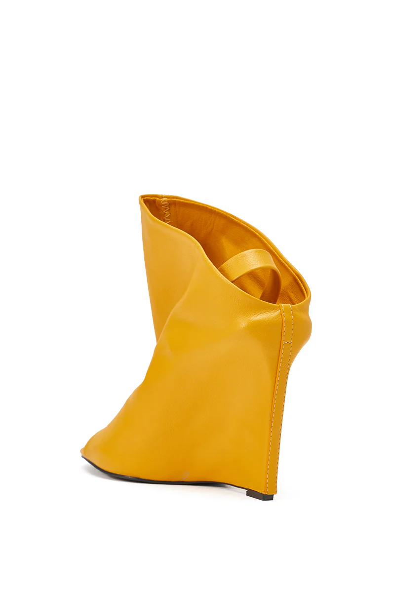 AZALEA WANG NOVIS YELLOW WEDGE BOOTIE - Image 6