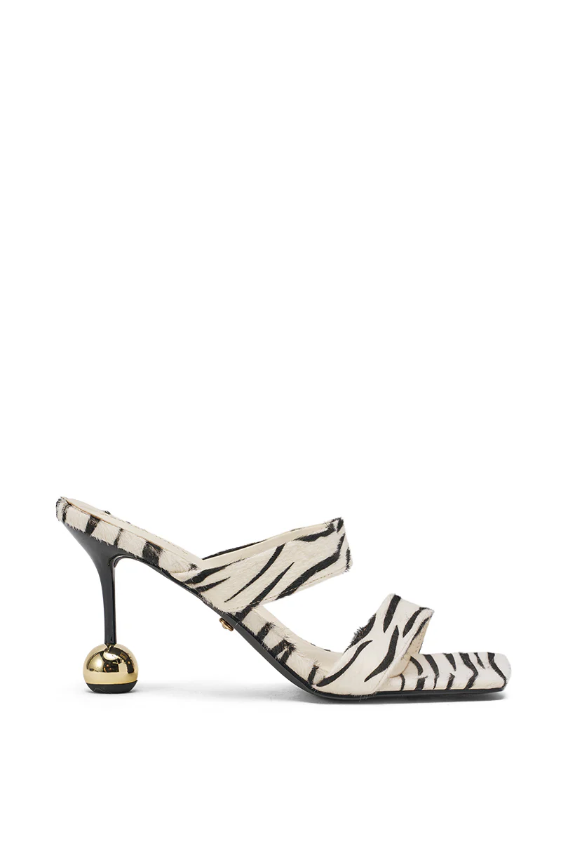 AZALEA WANG OPHIEL ZEBRA PONY HAIR SANDAL - Image 3
