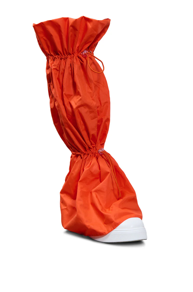 AZALEA WANG OSWIN ORANGE CINCHED NYLON BOOTIE - Image 4