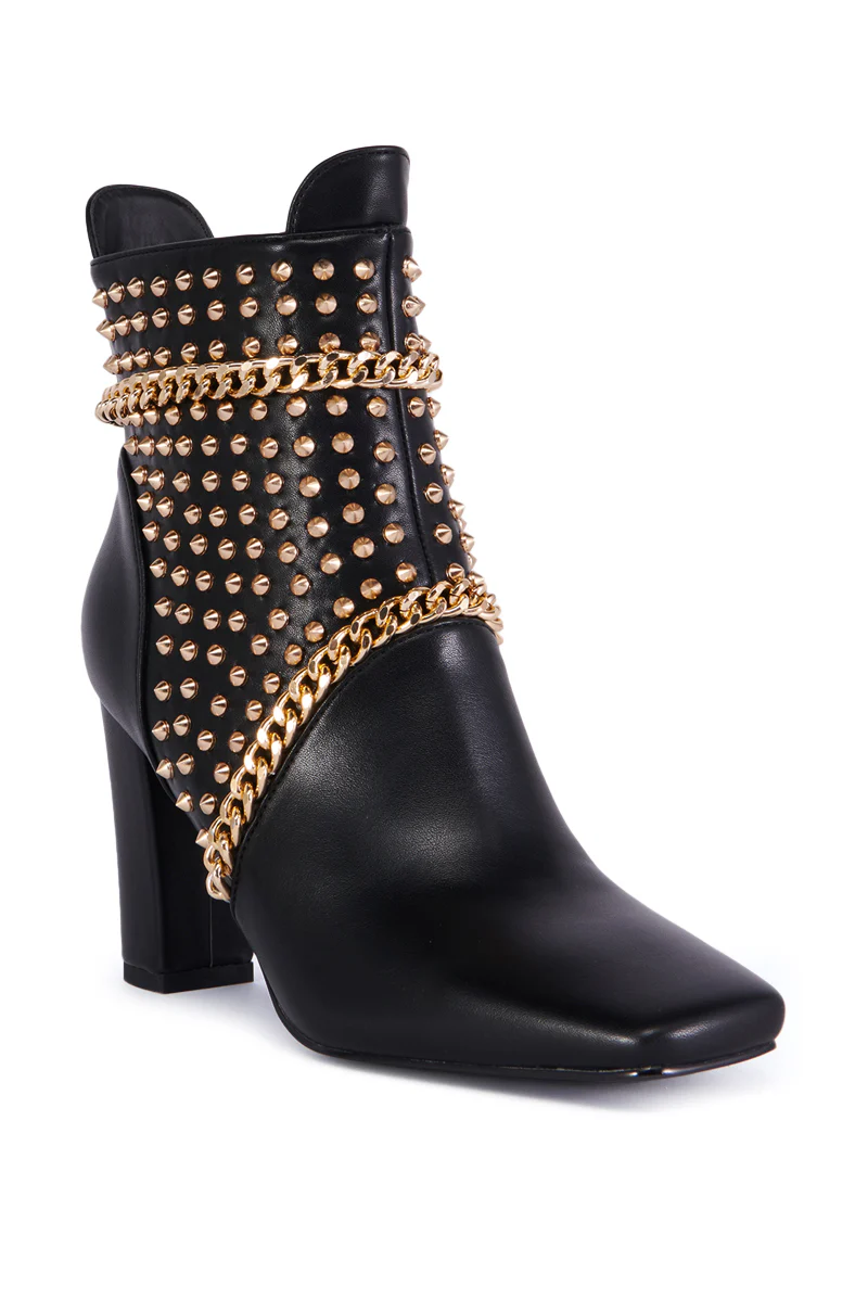 AZALEA WANG PANCHO BLACK EMBELLISHED BOOTIE - Image 3