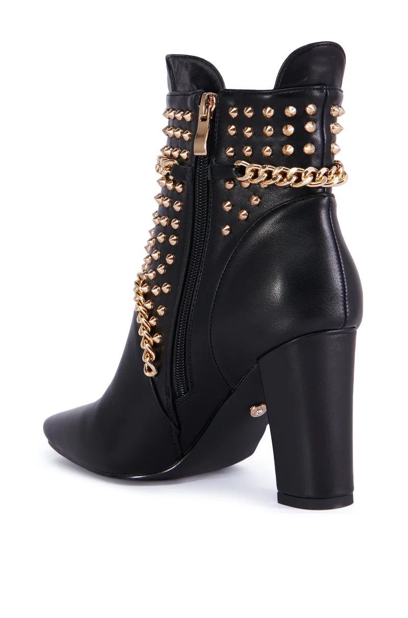 AZALEA WANG PANCHO BLACK EMBELLISHED BOOTIE - Image 4