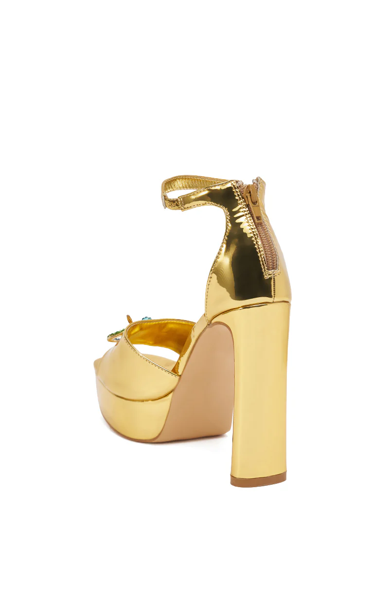 AZALEA WANG PASQUALE GOLD IGUANA EMBELLISHED SANDAL - Image 10