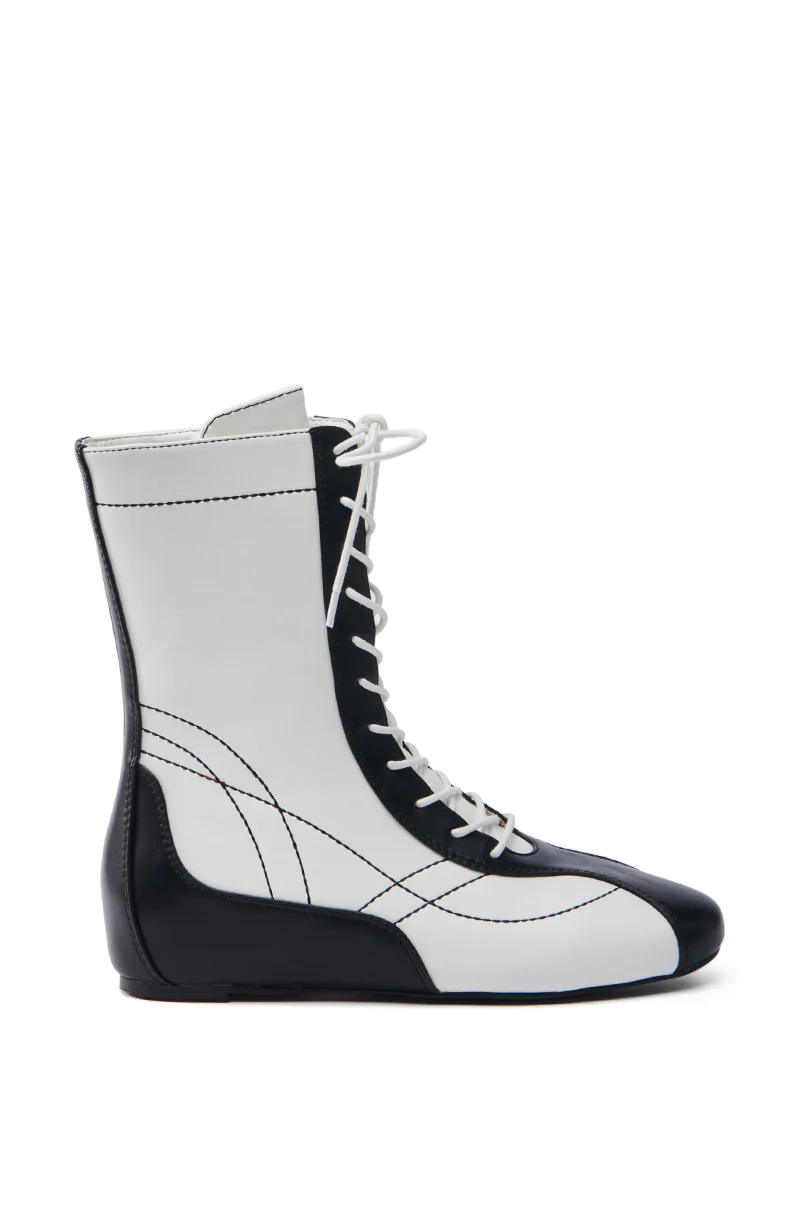 AZALEA WANG PASSER BLACK SPORTY FLAT BOOTIE - Image 3