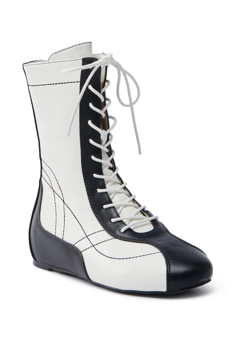 AZALEA WANG PASSER BLACK SPORTY FLAT BOOTIE - Image 4