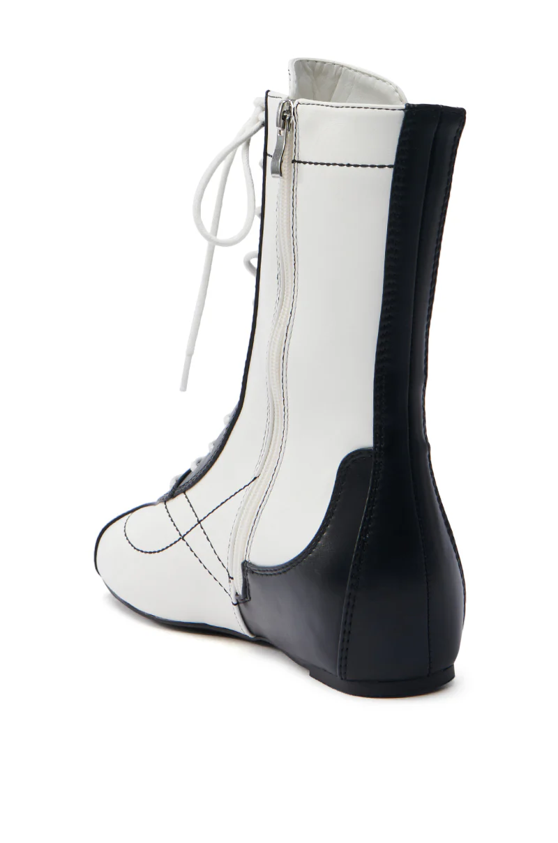 AZALEA WANG PASSER BLACK SPORTY FLAT BOOTIE - Image 5