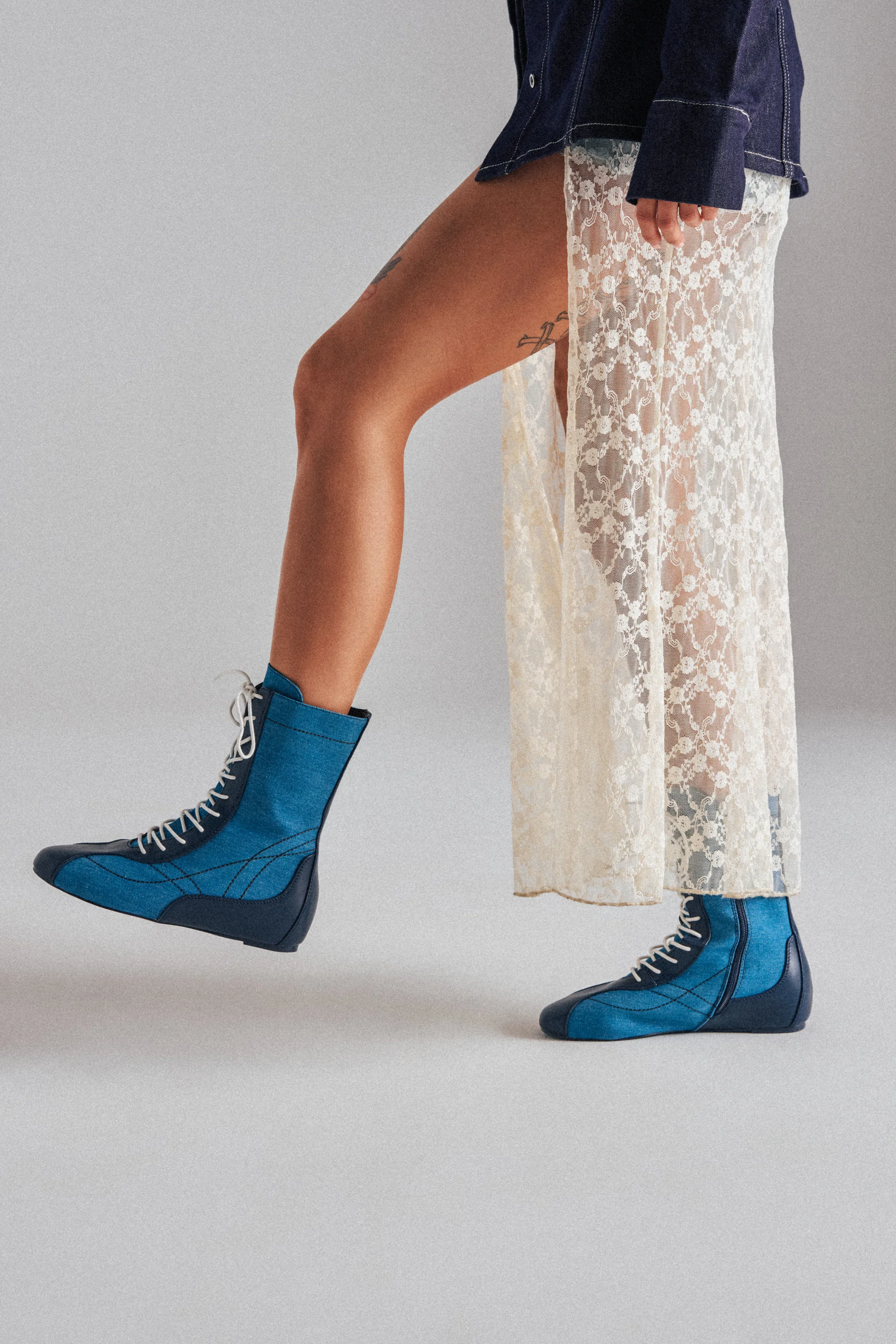 AZALEA WANG PASSER NAVY FLAT SNEAKER - Image 2