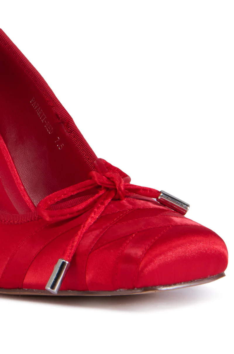 AZALEA WANG PAVARITI BALLET SWOOP HEEL IN RED - Image 13