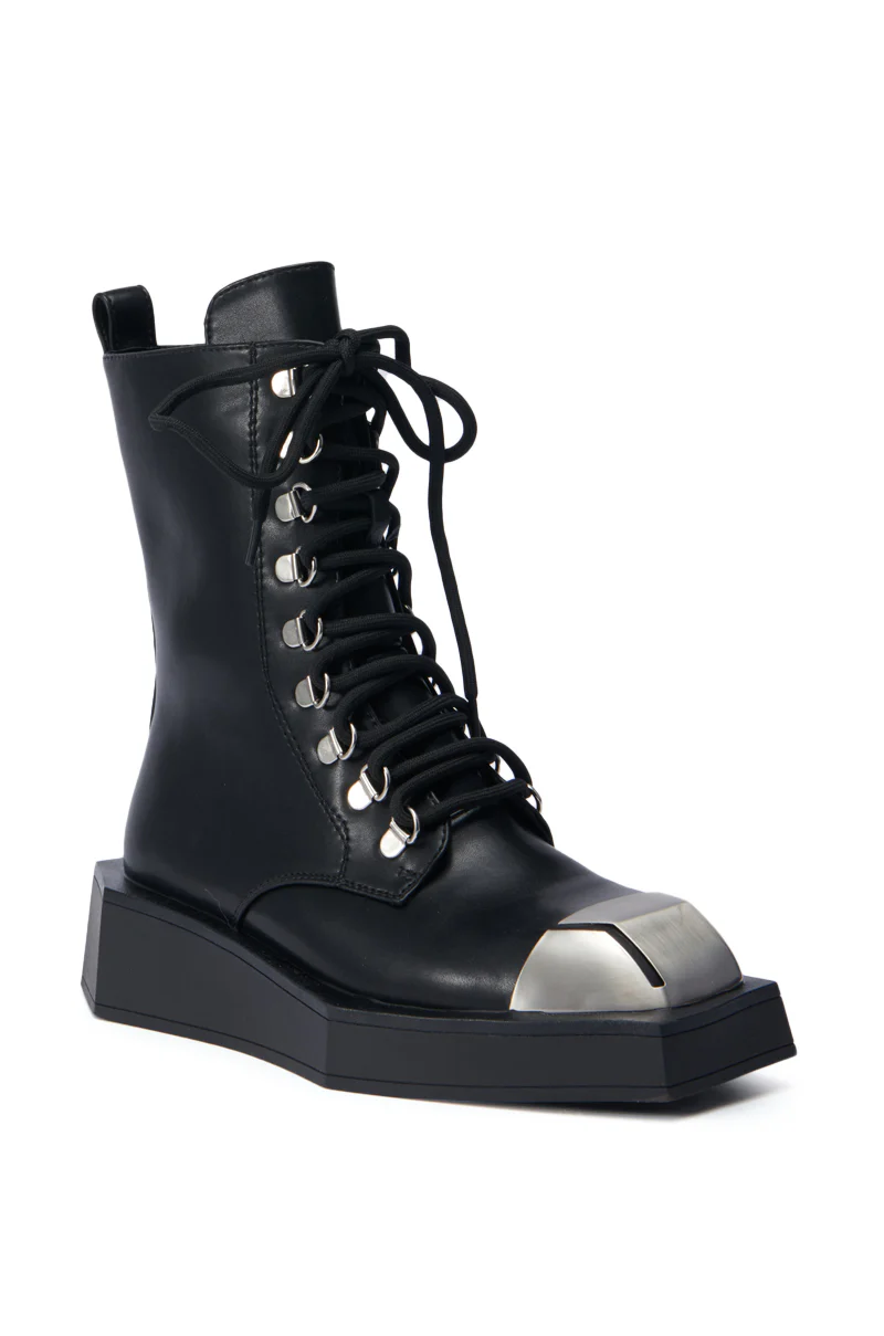 AZALEA WANG PEMA BLACK FLAT BOOTIE - Image 4