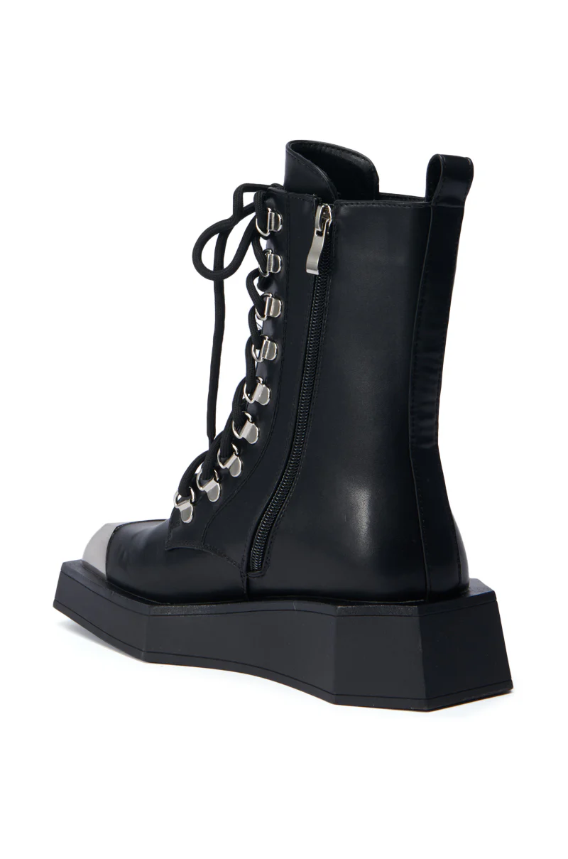 AZALEA WANG PEMA BLACK FLAT BOOTIE - Image 5