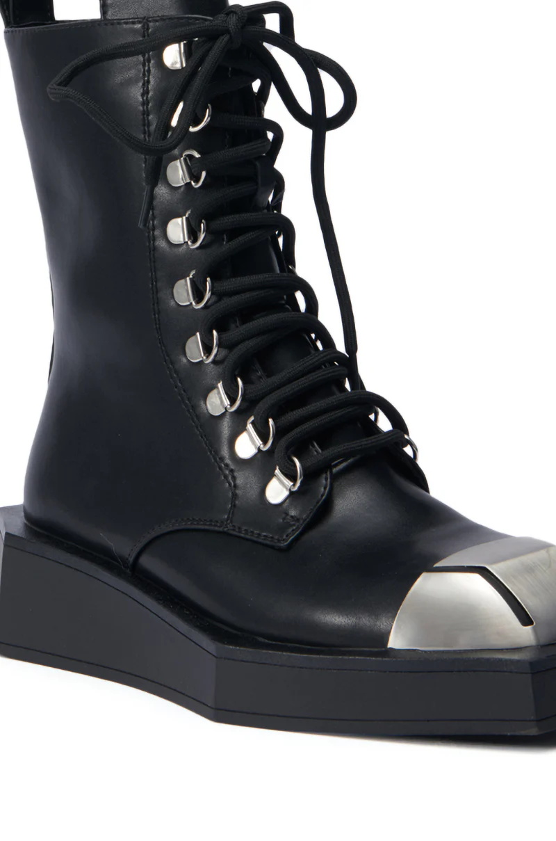 AZALEA WANG PEMA BLACK FLAT BOOTIE - Image 6