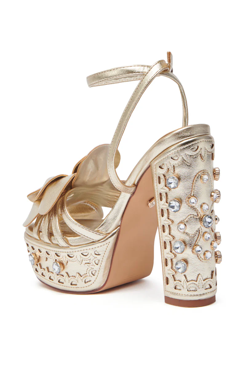 AZALEA WANG PIXLEY GOLD EMBELLISHED PLATFORM SANDAL - Image 6