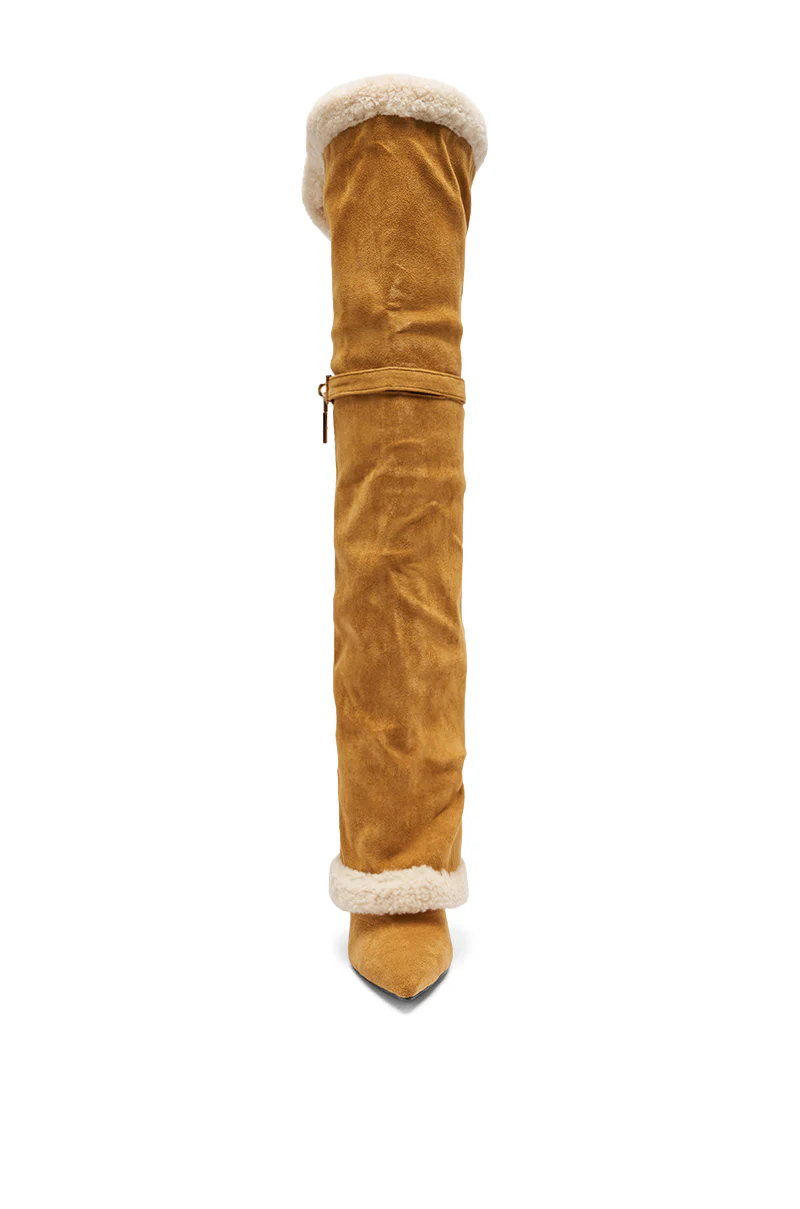 AZALEA WANG RACHANA TAN SHERPA STILETTO BOOT - Image 6