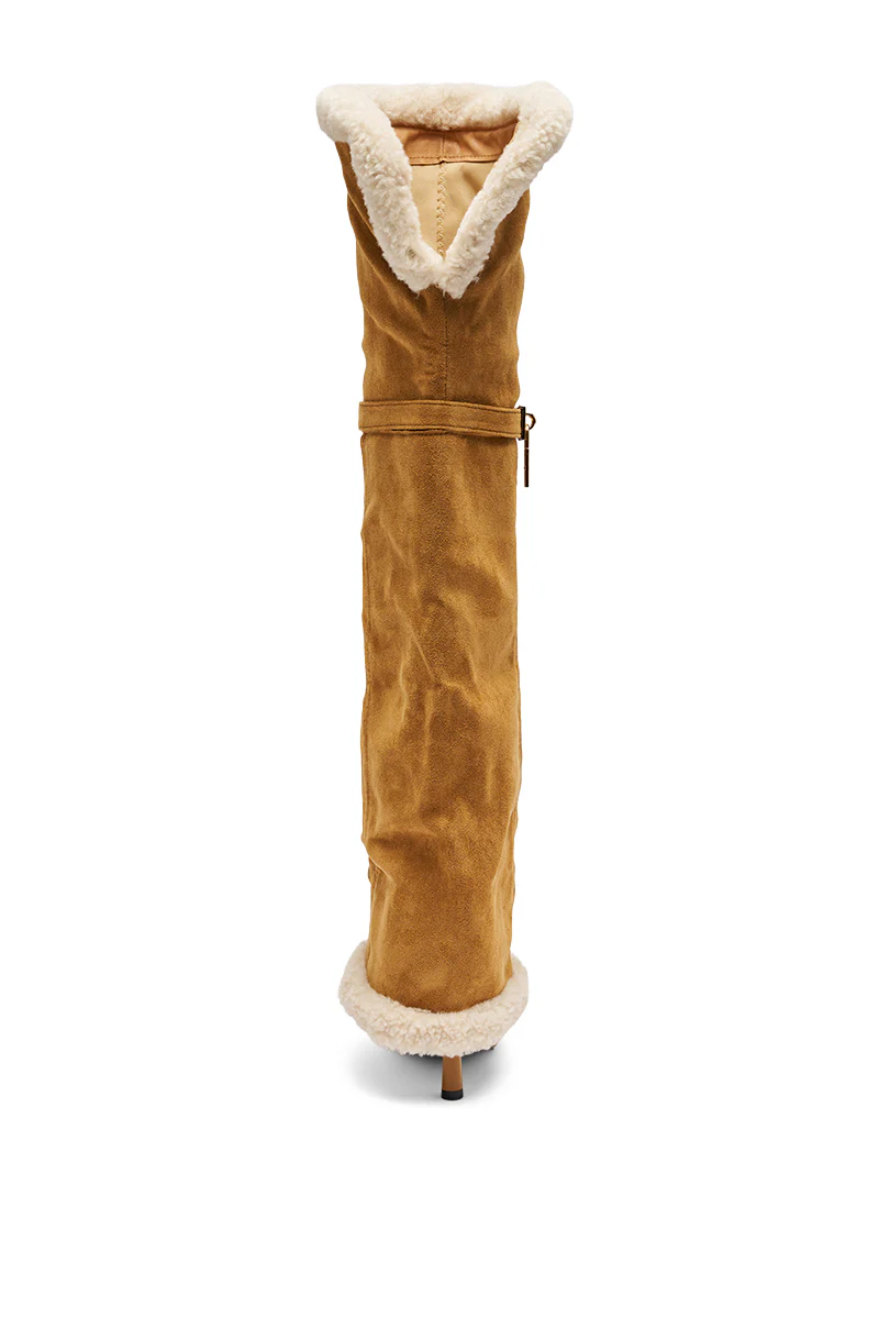 AZALEA WANG RACHANA TAN SHERPA STILETTO BOOT - Image 7