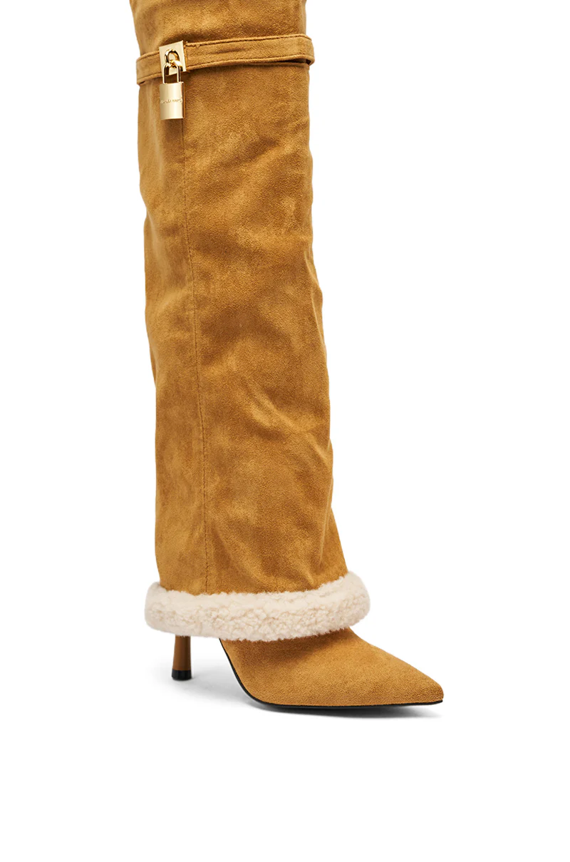 AZALEA WANG RACHANA TAN SHERPA STILETTO BOOT - Image 8