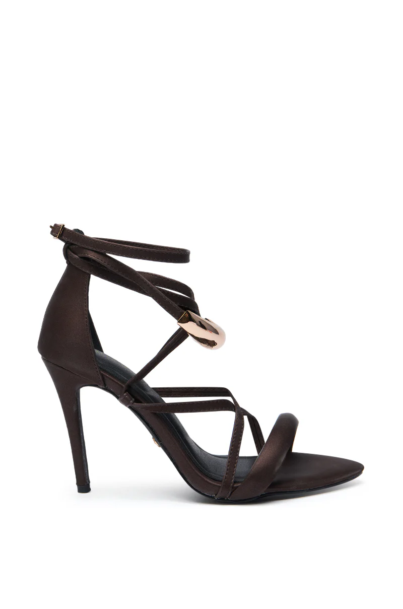 AZALEA WANG RADHA CHOCOLATE METAL EMBELLISHED SANDAL - Image 5