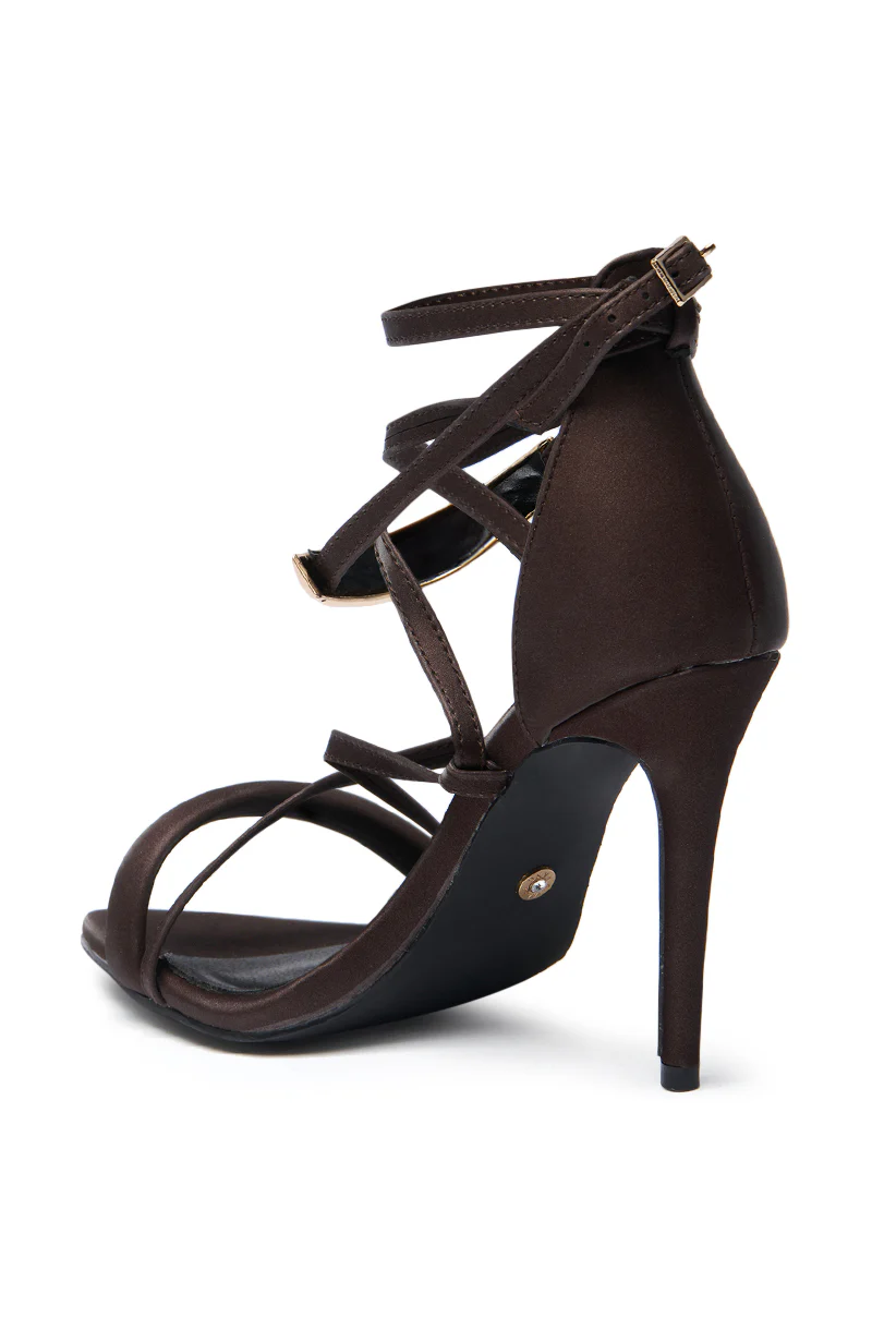 AZALEA WANG RADHA CHOCOLATE METAL EMBELLISHED SANDAL - Image 7
