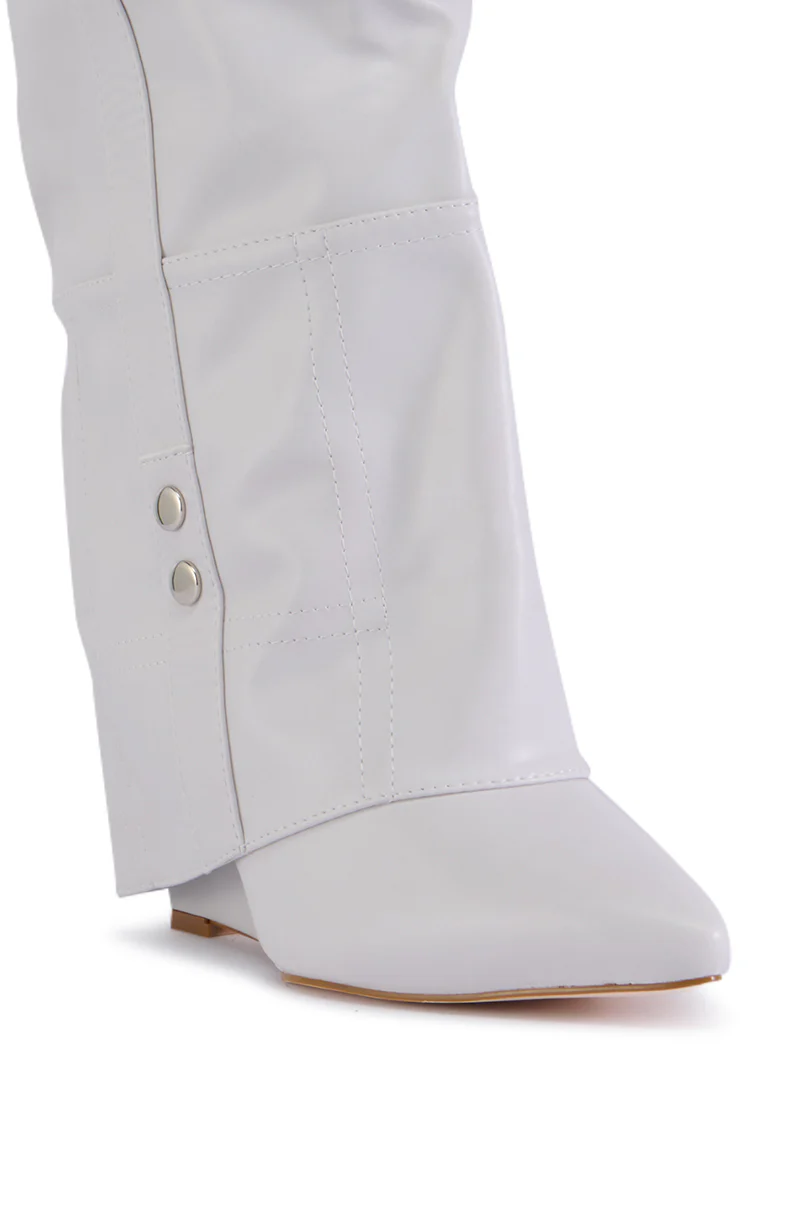 AZALEA WANG RAILAY BONE KNEE HIGH WEDGE BOOT - Image 5