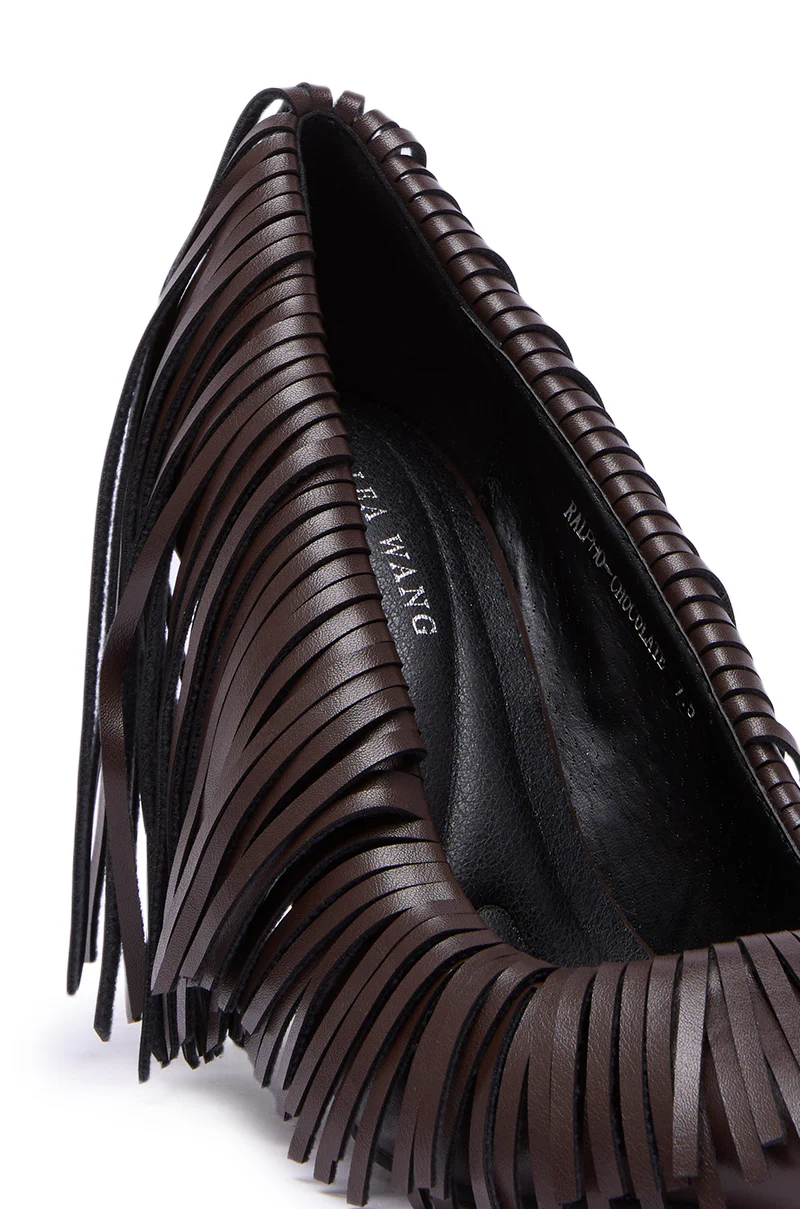 AZALEA WANG RALPH CHOCOLATE FRINGE CLASSIC PUMP - Image 8