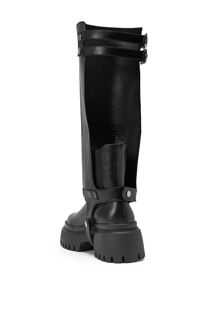 AZALEA WANG RAMPAGE BLACK DISTRESSED TWO PIECE COMBAT BOOT - Image 10