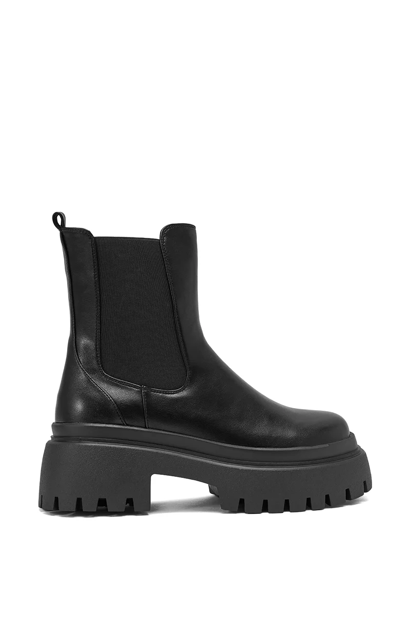 AZALEA WANG RAMPAGE BLACK DISTRESSED TWO PIECE COMBAT BOOT - Image 7