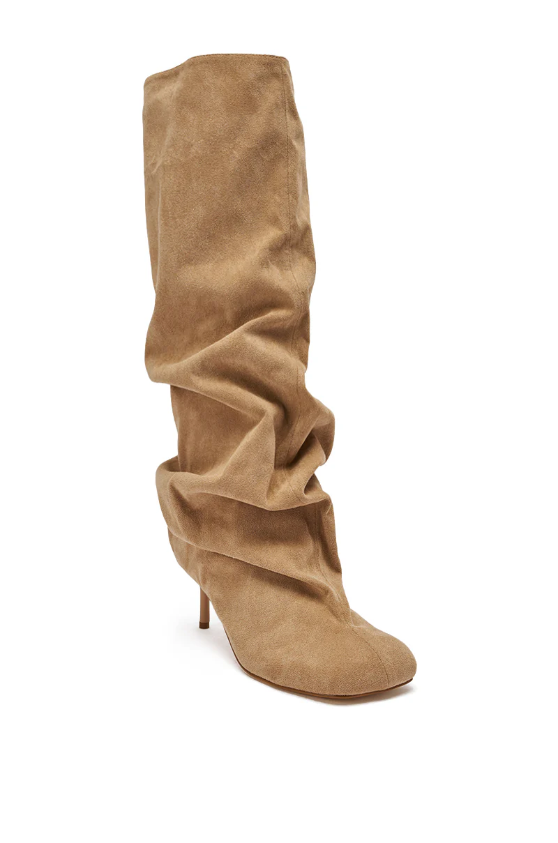 AZALEA WANG RANDALL NUDE RUCHED SUEDE BOOT - Image 6
