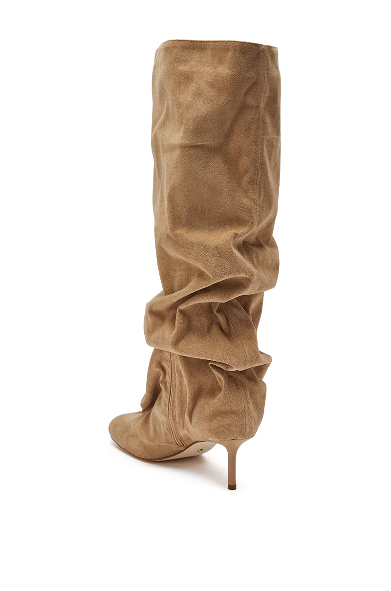 AZALEA WANG RANDALL NUDE RUCHED SUEDE BOOT - Image 7