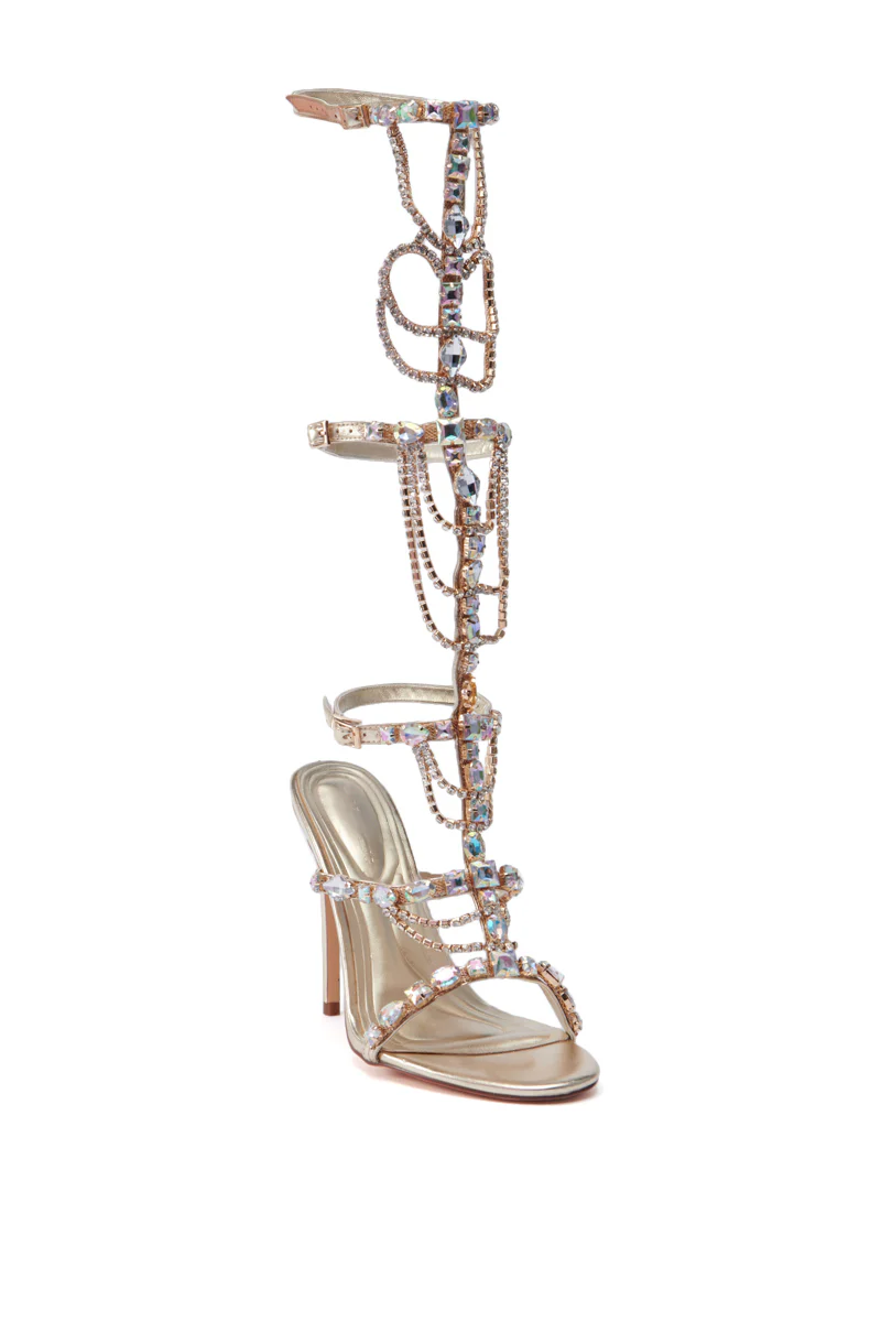 AZALEA WANG REALEM GOLD EMBELLISHED GLADIATOR SANDAL - Image 4