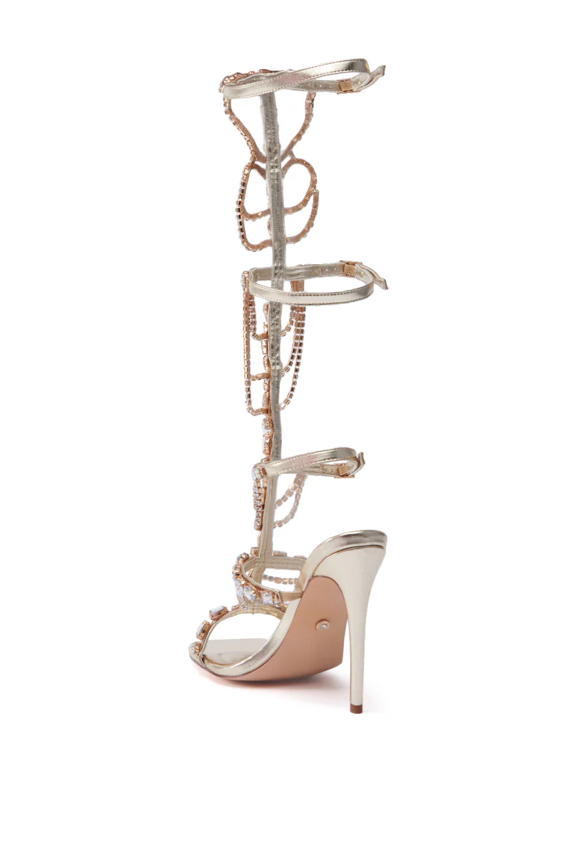 AZALEA WANG REALEM GOLD EMBELLISHED GLADIATOR SANDAL - Image 5