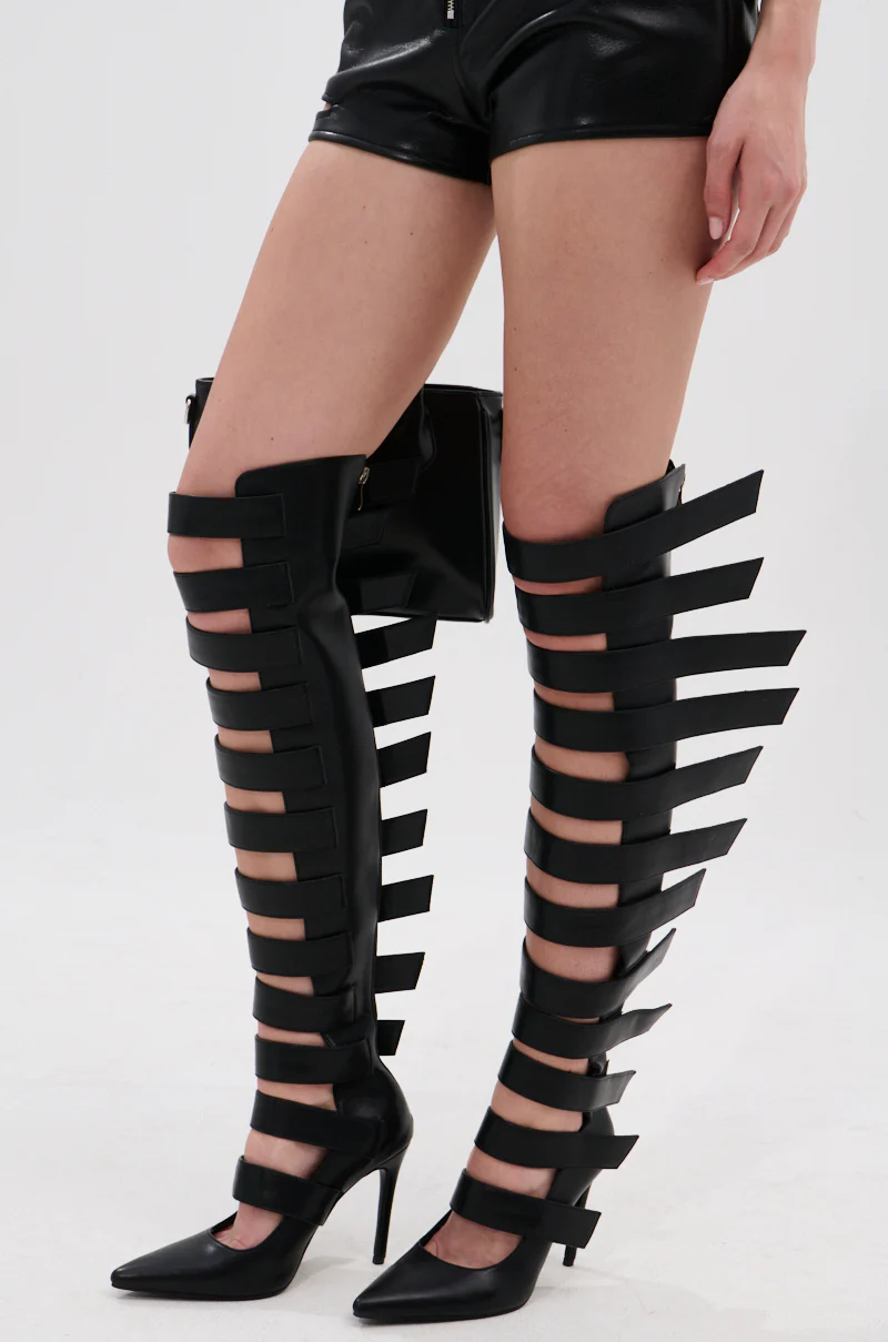 AZALEA WANG REIN BLACK THIGH HIGH BOOT - Image 7