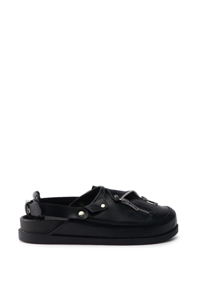AZALEA WANG RESTER BLACK HARDWARE EMBELLISHED MULE - Image 4